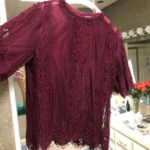 Short sleeve lace shirt